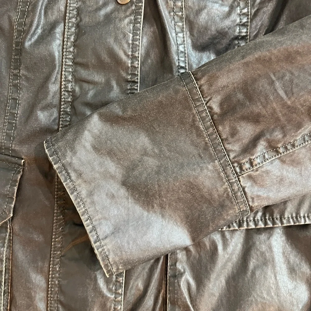 Indigo Coated Cotton Chocolate Brown Jacket, size 6 US (10 UK), EUC